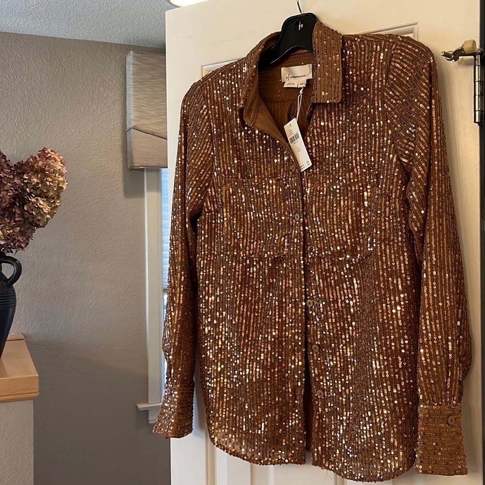 SATURDAY SPECIAL -$20 price firm. Sequin blouse by Anthropologie